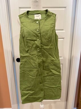 Abercrombie Green Button-Front Mini Dress
